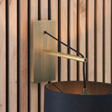 Matt brass plate & black cotton fabric