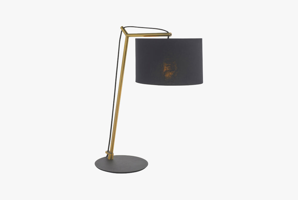 Matt brass plate & black cotton fabric
