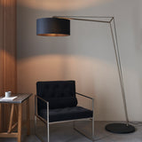Matt nickel plate & black cotton fabric