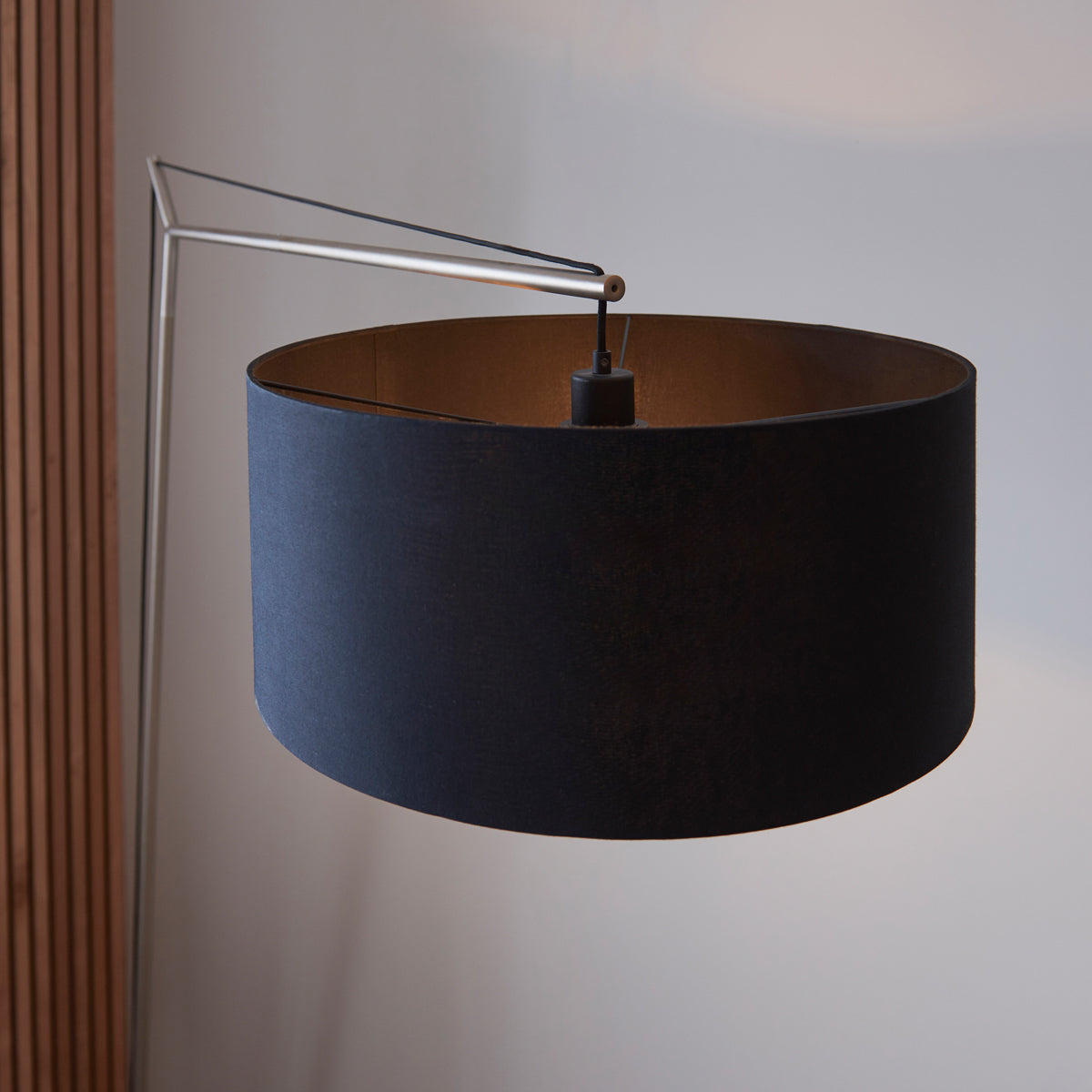 Matt nickel plate & black cotton fabric