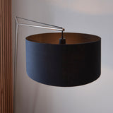 Matt nickel plate & black cotton fabric