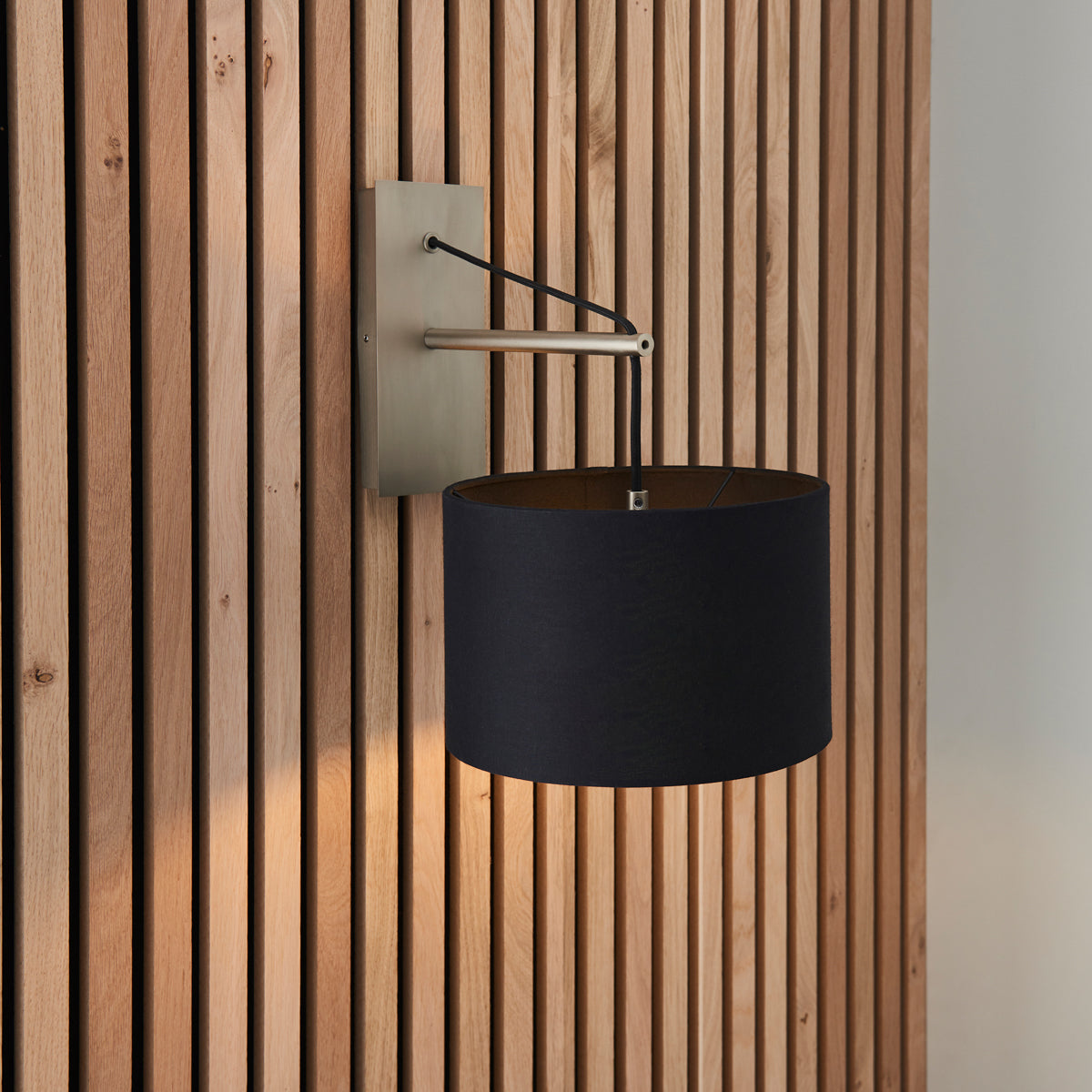 Matt nickel plate & black cotton fabric