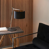 Matt nickel plate & black cotton fabric