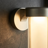 Brushed silver & frosted glass