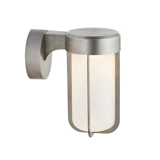 Brushed silver & frosted glass