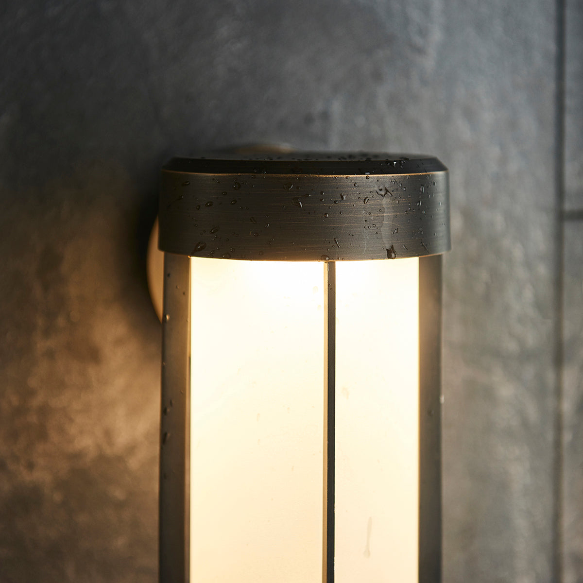 Brushed bronze & frosted glass