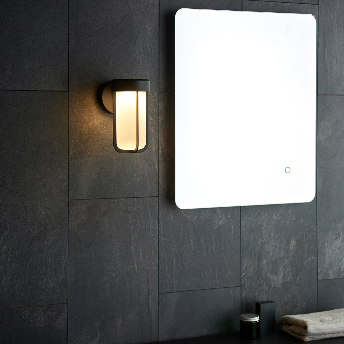 Matt black & frosted glass
