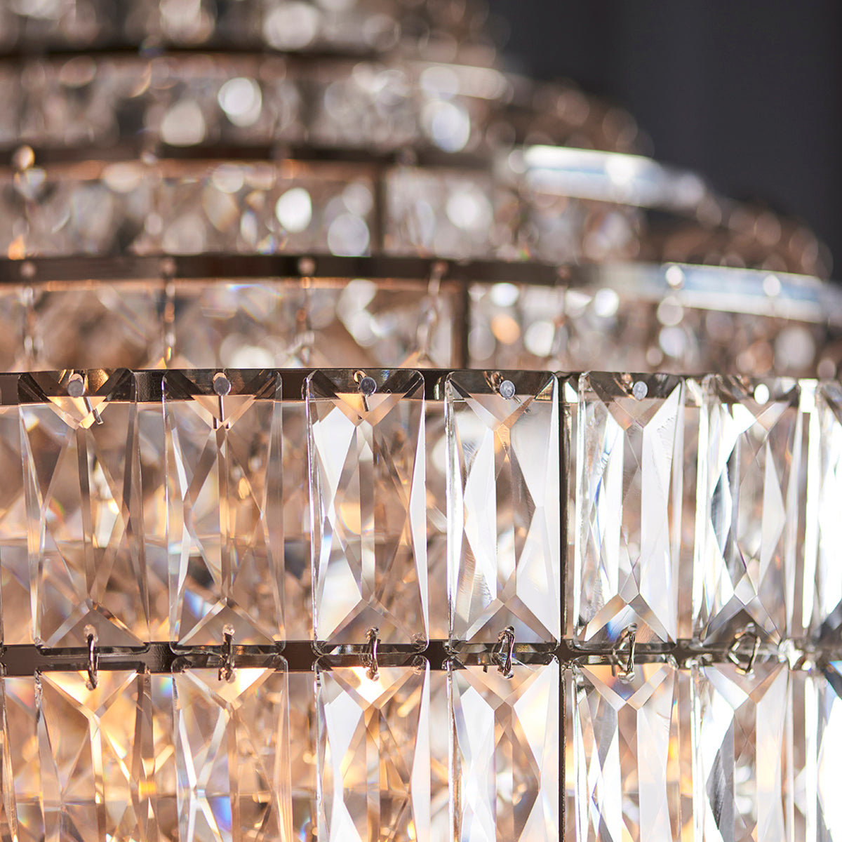 Esme Tiered Pendant in Bright Nickel