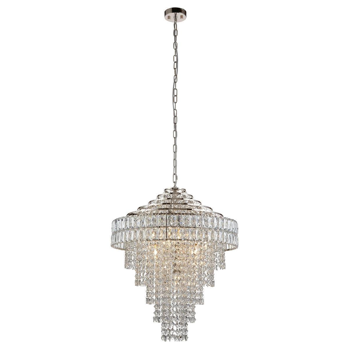 Esme Tiered Pendant in Bright Nickel