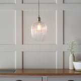 Bright nickel plate & ribbed glass Regular