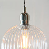 Bright nickel plate & ribbed glass Regular