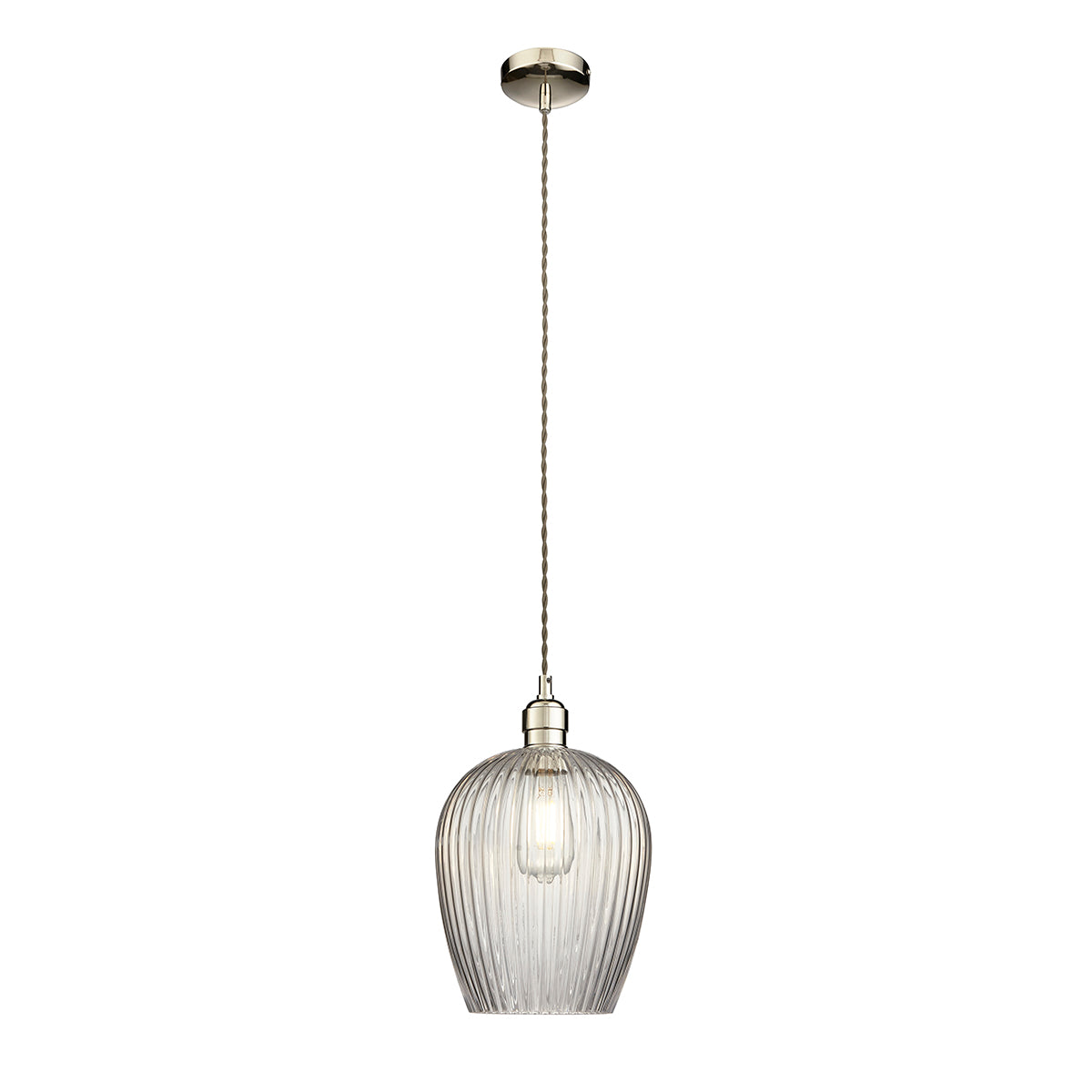 Bright nickel plate & ribbed glass Regular