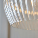 Bright nickel plate & ribbed glass Wide