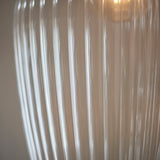 Bright nickel plate & ribbed glass Large