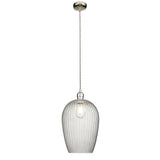 Bright nickel plate & ribbed glass Large