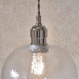 Bright nickel plate & hammered glass Regular
