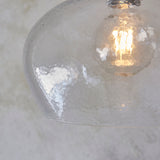 Bright nickel plate & hammered glass Wide