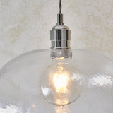 Bright nickel plate & hammered glass Wide