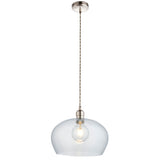 Bright nickel plate & hammered glass Wide