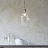 Bright nickel plate & hammered glass Large
