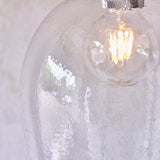 Bright nickel plate & hammered glass Large