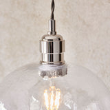 Bright nickel plate & hammered glass Large