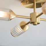 Juliette Semi Flush Glass Light in Brushed Brass