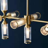 Juliette Extra Large Linear Glass Pendant in Brushed Brass