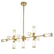 Juliette Extra Large Linear Glass Pendant in Brushed Brass