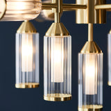 Juliette Extra Large Glass Pendant in Brushed Brass