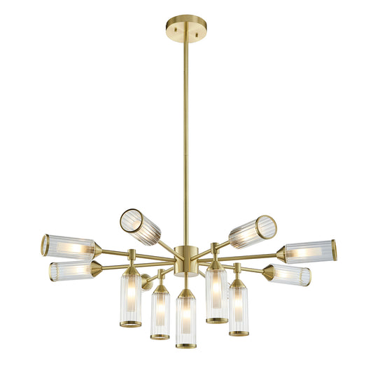 Juliette Extra Large Glass Pendant in Brushed Brass