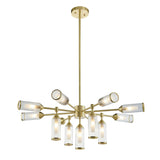 Juliette Extra Large Glass Pendant in Brushed Brass