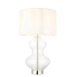 Bright nickel plate with vintage white fabric