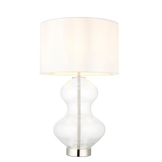 Bright nickel plate with vintage white fabric