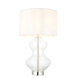 Bright nickel plate with vintage white fabric