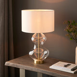 Satin brass plate with vintage white fabric