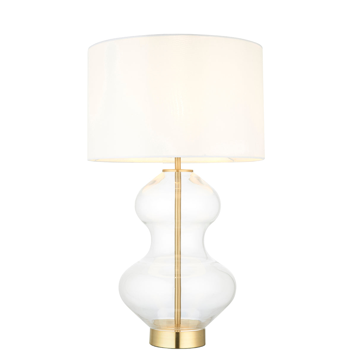 Satin brass plate with vintage white fabric