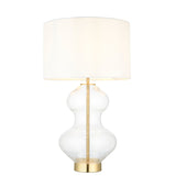 Satin brass plate with vintage white fabric