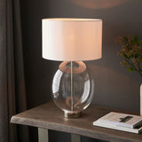Bright nickel plate with vintage white fabric