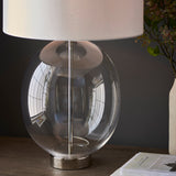 Bright nickel plate with vintage white fabric