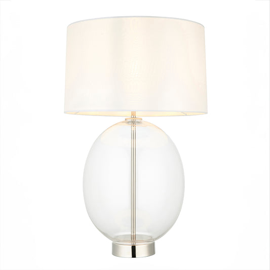 Bright nickel plate with vintage white fabric