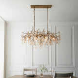 Florence Linear Hanging Chandelier in Gold