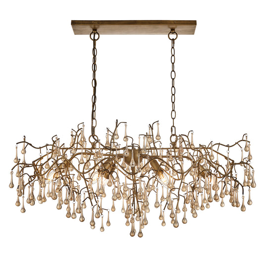 Florence Linear Hanging Chandelier in Gold