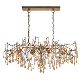 Florence Linear Hanging Chandelier in Gold