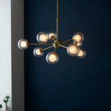 Ariella Frosted Glass Pendant in Satin Brass