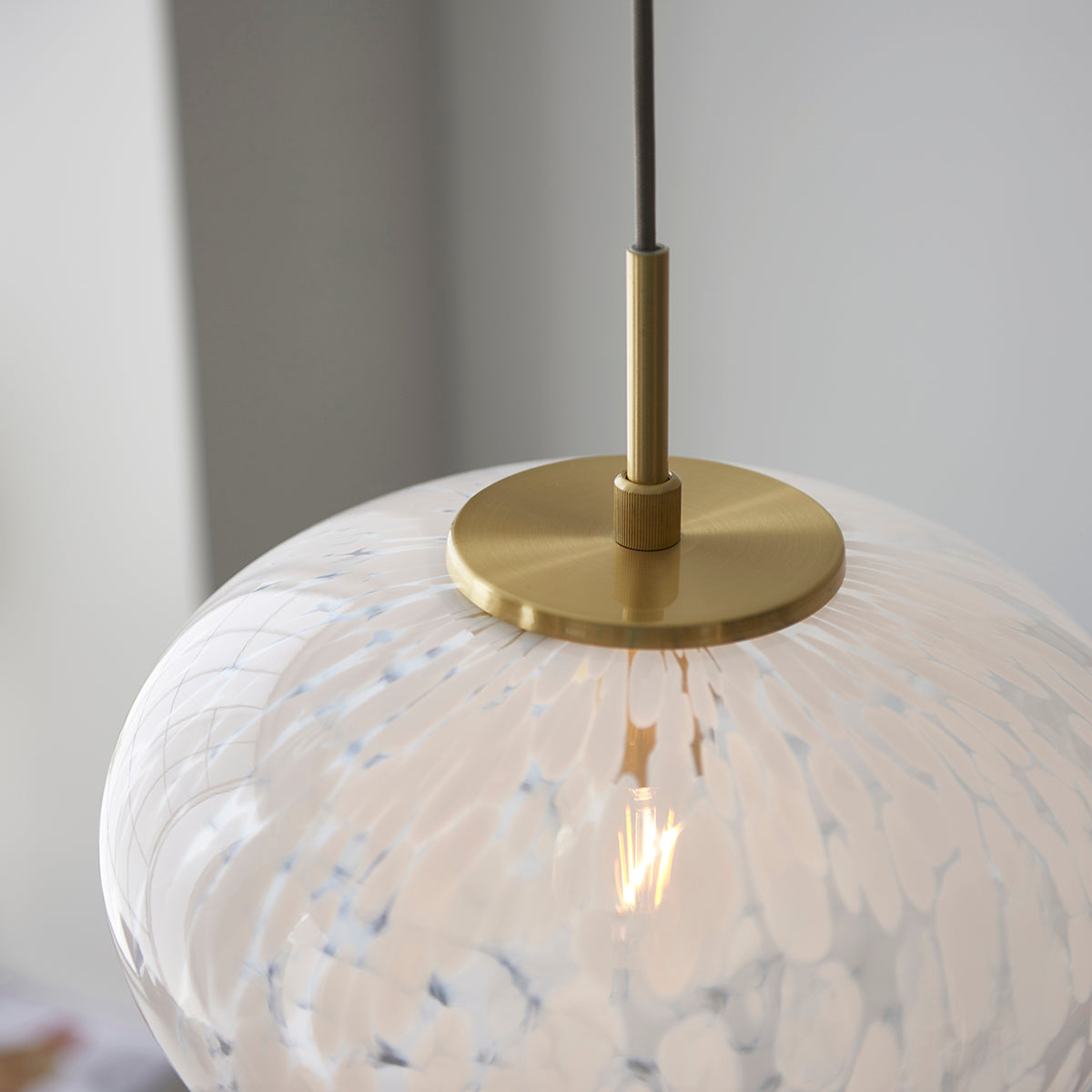 Bolota Confetti Glass Single Pendant in Satin Brass