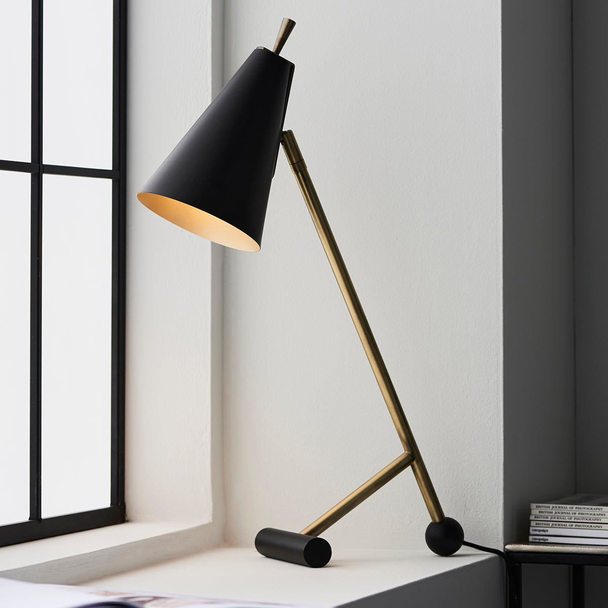Matt antique brass plate & matt black