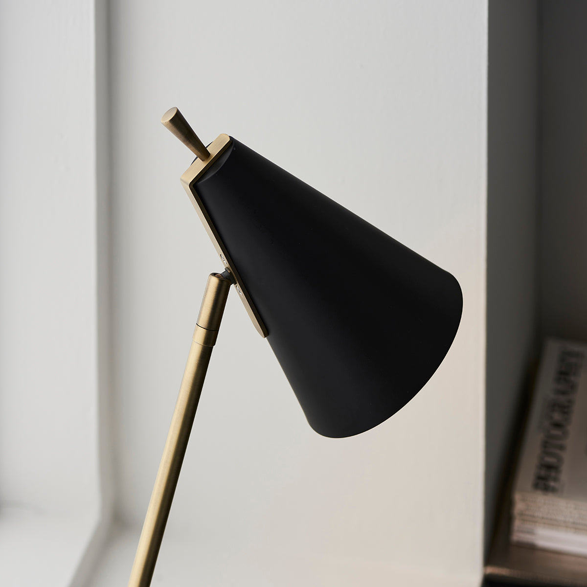 Matt antique brass plate & matt black