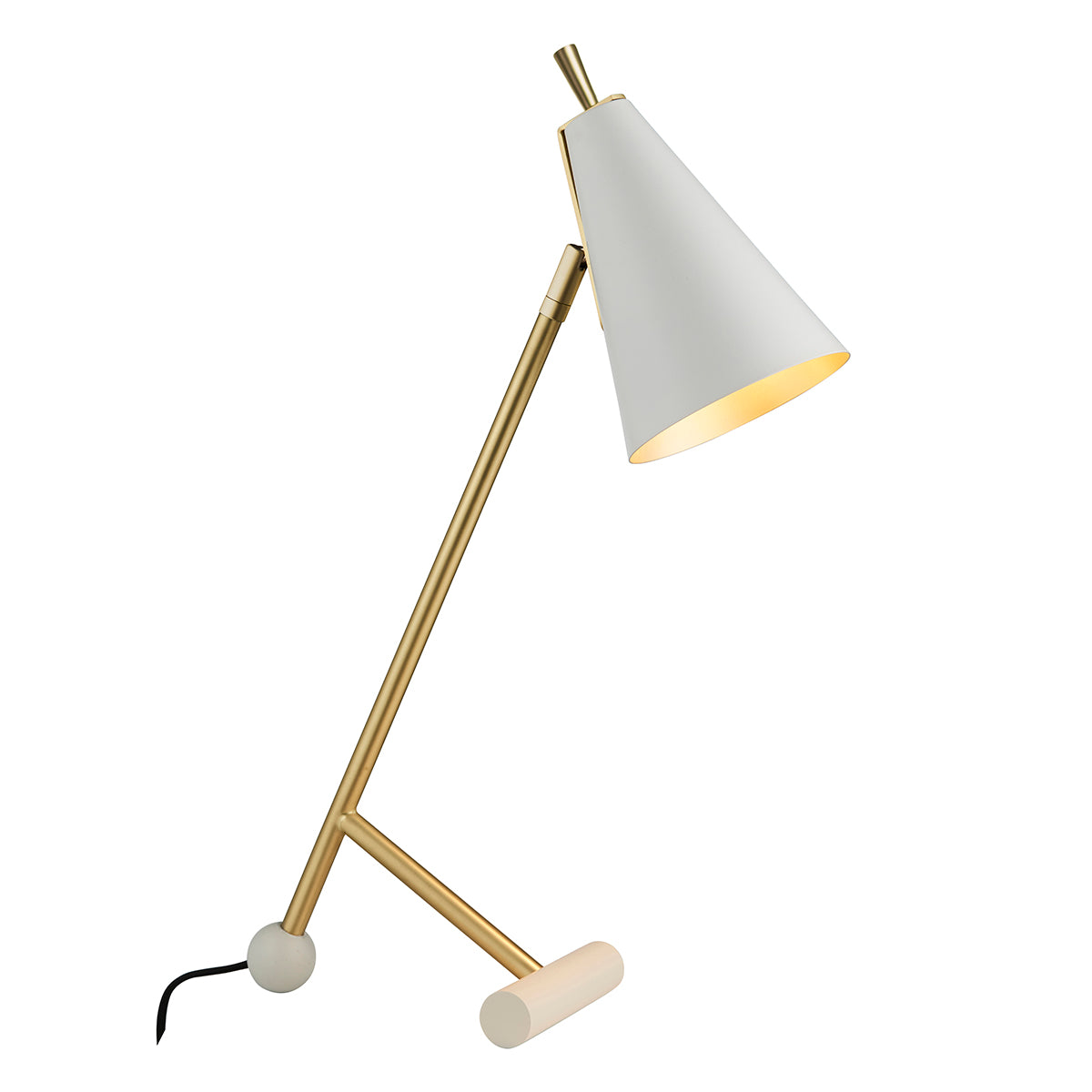 Satin brass plate & matt white paint