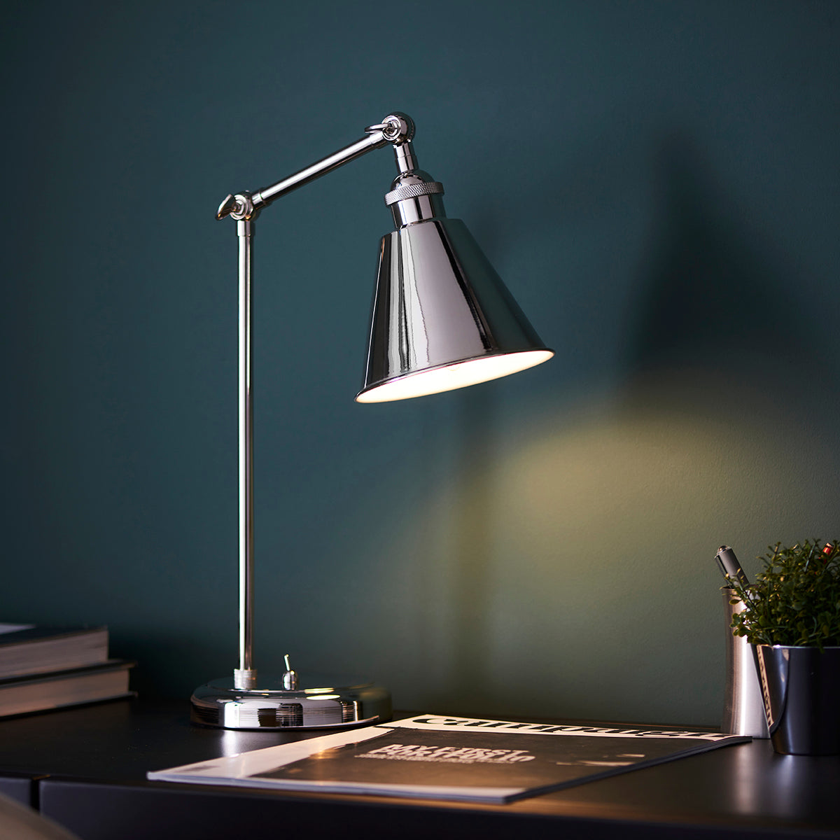 Felton Table Light in Bright Nickel